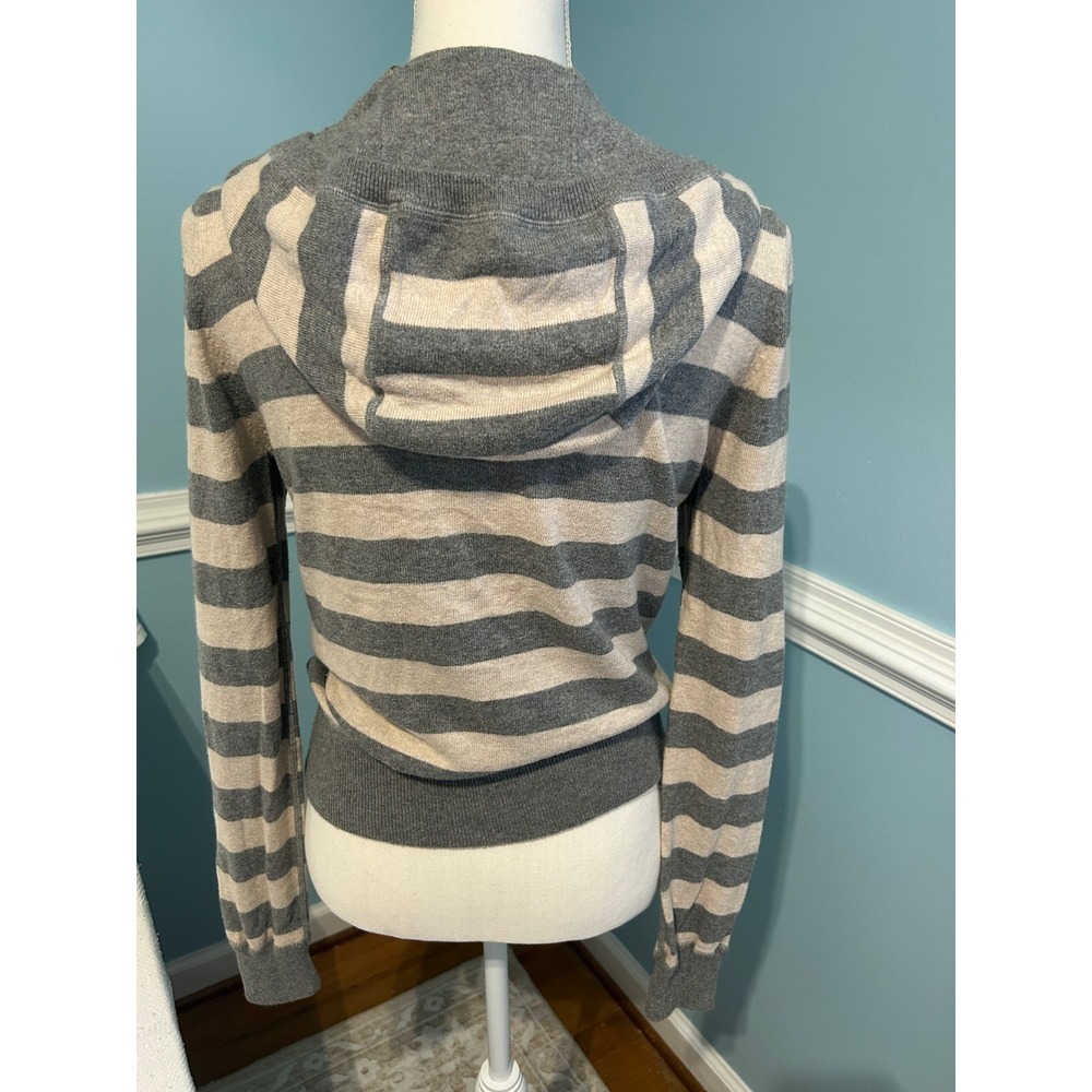 Twisted Heart America Striped Cashmere Blend Zip Hoodie MED Y2K luxury - Picture 6 of 10